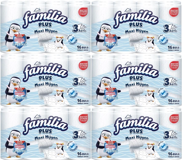 Familia Plus Tuvalet Kağıdı (3 Katlı) 96 Lı Set Maxi Hijyen (6PK*16)