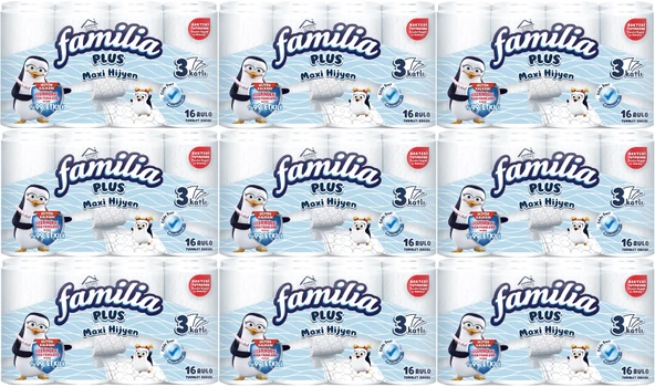 Familia Plus Tuvalet Kağıdı (3 Katlı) 144 Lü Set Maxi Hijyen (9PK*16)