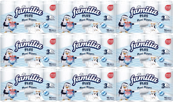 Familia Plus Tuvalet Kağıdı (3 Katlı) 144 Lü Set Maxi Hijyen (9PK*16)