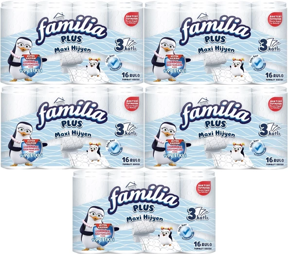 Familia Plus Tuvalet Kağıdı (3 Katlı) 80 Li Set Maxi Hijyen (5PK*16)