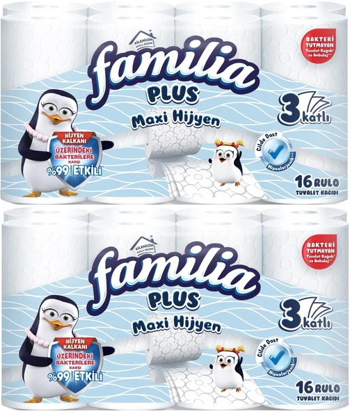 Familia Plus Tuvalet Kağıdı (3 Katlı) 32 Li Set Maxi Hijyen (2PK*16)