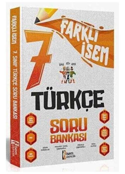 İSEM Yayıncılık 2024 Farklı İsem 7. Sınıf Türkçe Soru Bankası