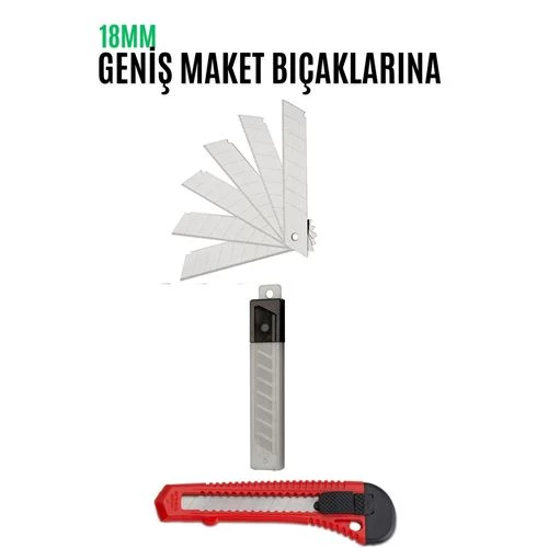 ModaCar Maket Bıçak Yedeği 10 Adet 18 mm Küçük Boy için