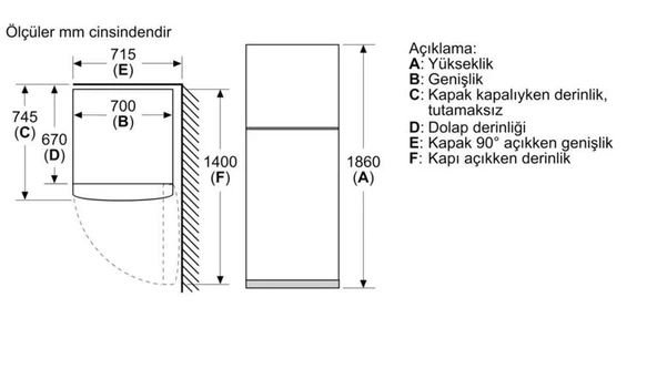 Bosch KDN55NLF1N Buzdolabı - 7