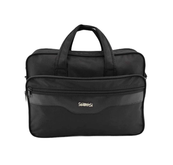 Sırımsı Siyah 1900 Denye Kumaş Laptop & Evrak Çantası (164) - 3