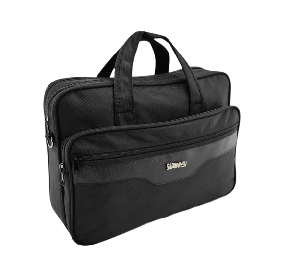 Sırımsı Siyah 1900 Denye Kumaş Laptop & Evrak Çantası (164) - 2