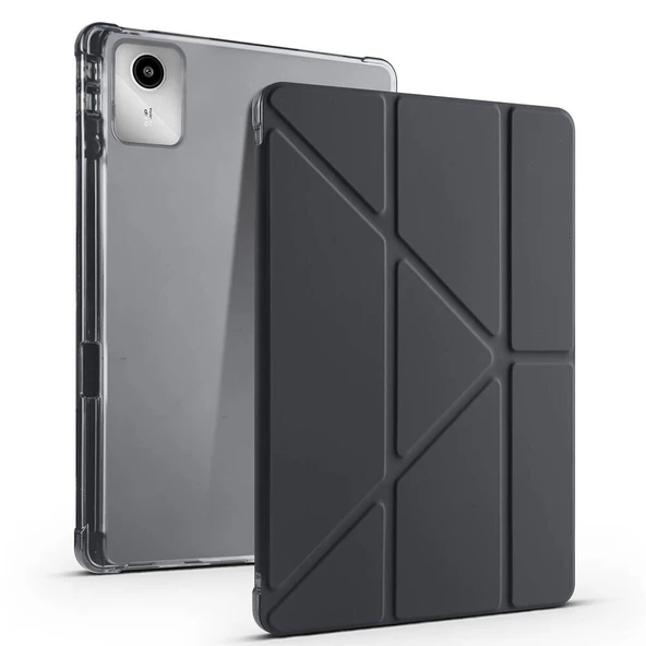 Lenovo M11 TB-330FU Kılıf Zore Tri Folding Kalem Bölmeli Standlı Kılıf - 4