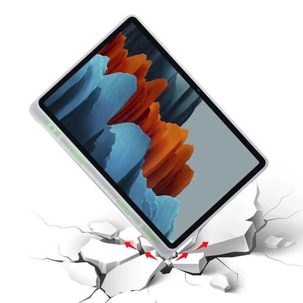 Galaxy Tab S7 T870 Kılıf Zore Tri Folding Kalem Bölmeli Standlı Kılıf - 12