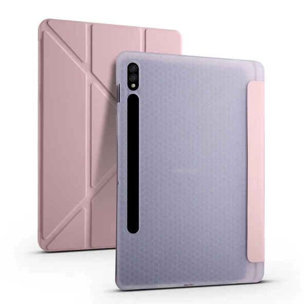 Galaxy Tab S7 T870 Kılıf Zore Tri Folding Kalem Bölmeli Standlı Kılıf - 8