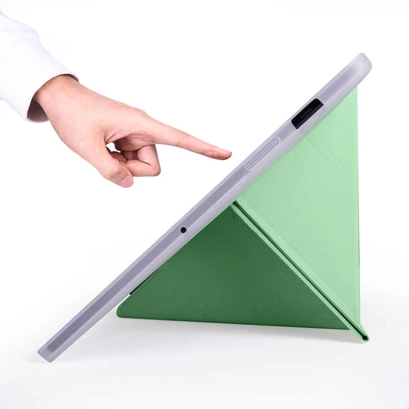 Galaxy Tab S7 T870 Kılıf Zore Tri Folding Kalem Bölmeli Standlı Kılıf - 10