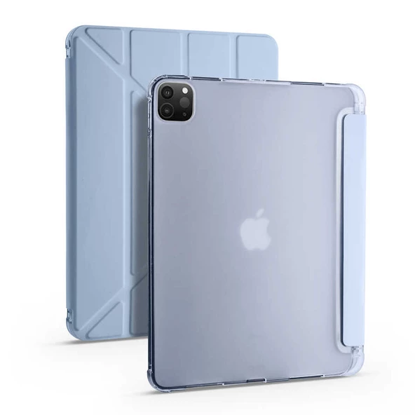 Apple iPad Pro 12.9 2020 (4.Nesil) Kılıf Zore Tri Folding Kalem Bölmeli Standlı Kılıf - 7