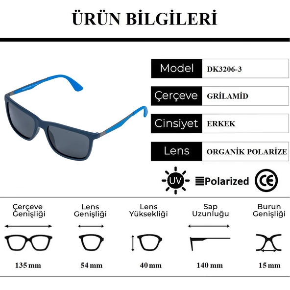 Daniel Klein DK3206-3 Spor Model Polarize Erkek Güneş Gözlüğü - 5