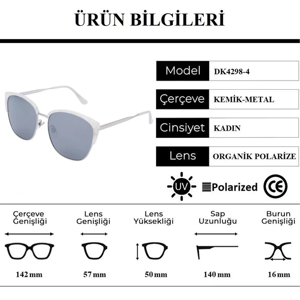 Daniel Klein DK4298-4 Polarize Camlı Kadın Güneş Gözlüğü - 5