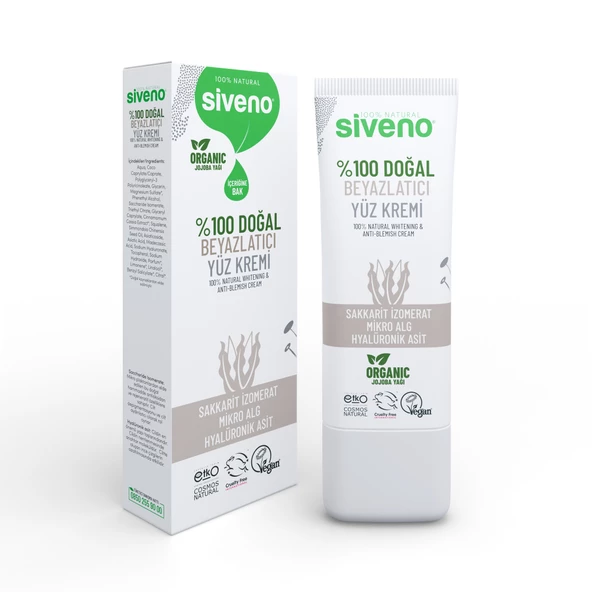 Siveno %100 Doğal Yüz Kremi Beyazlatıcı Aydınlatıcı Canlandırıcı Etkili 30 ml