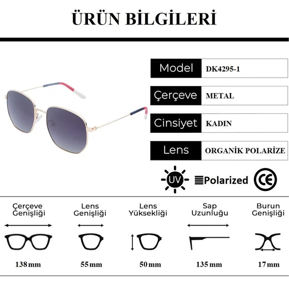 Daniel Klein DK4295-1 Polarize Camlı Kadın Güneş Gözlüğü - 5