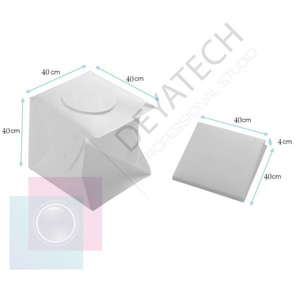 Deyatech Işıklı Ürün Çekim Çadırı 40x40 Mini Stüdyo Tam Set - 5