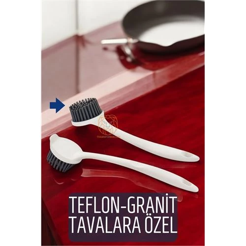 ModaCar Teflon ve Granit Tava Tencere Fırçası Silikon Teflon Fırçası