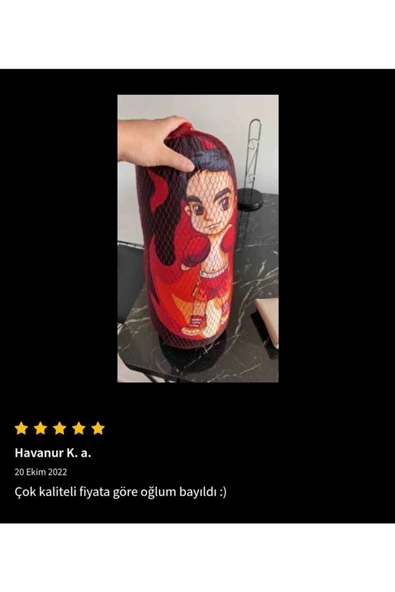 Erkek Çocuk Boks Torbası Eldiven Hediyeli Çocuklar İçin Eğlenceli Evde Boks Kırmızı - 2