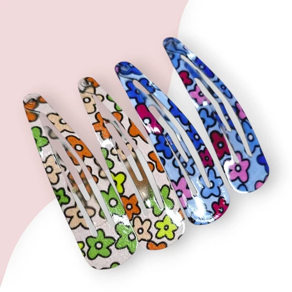 Çiçekli Çıtçıtlı Bebek Toka - 2li - 3