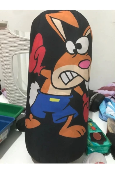 Çocuk Boks Torbası 2 Çift Eldiven Hediyeli Eğlenceli Evde Boks(Unisex Kız-Erkek) Siyah - 3