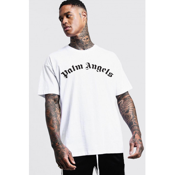 Palm Angels Baskılı Oversize Pamuk T-Shirt