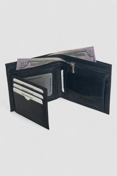 Lederax Hakiki Deri Fermuarlı Cüzdan Kartlık Bozuk Para Bölmeli LD239 - Resim 3