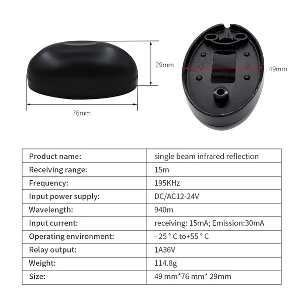 Infrared Beam Sensörü - Fotosel Park Emniyet Bariyer Engel Kapı - Resim 6