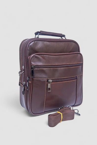 Lederax Hakiki Deri Çelik Kasalı El Çantası Büyük Boy LD119 - Resim 7