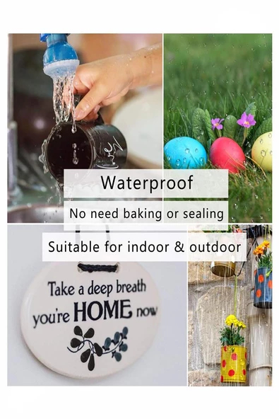 Beyaz Keçeli Markör Kalem 2 Adet Yağlı Bazlı Kalıcı Marker Kalem Hızlı Kuruma Cam Metal Lastik Seramik Ahşap Taş Plastik - 5