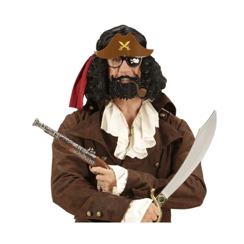 Kahve Şapkalı Pipolu Jack Sparrow Gözlüğü - 3