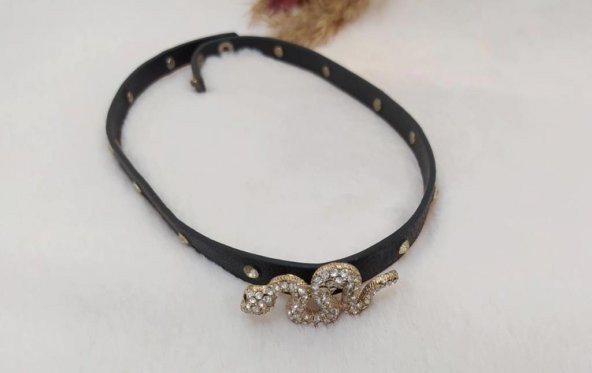 Hakiki Deri Yılan Temalı Sarmal Bileklik Siyah Renk