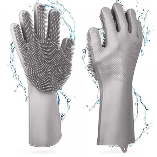 Sihirli Isıya Dayanıklı Silikon Çok Amaçlı Bulaşık Eldiven Fırçası Magic Gloves - 2