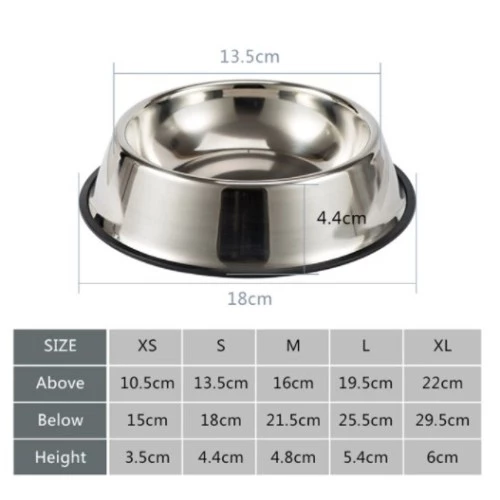 Paslanmaz Çelik Metal Mama Kabı 18 cm. - 2