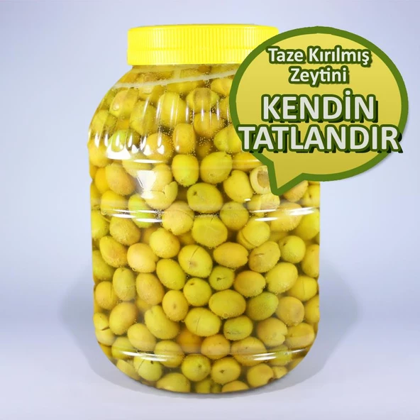 Kendin Tatlandır Ham Yeşil Kırma Zeytin Mut Tipi 3 kg