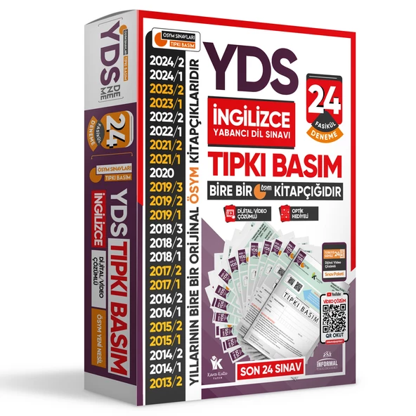 2025 YDS İngilizce ÖSYM Tıpkı Basım Çıkmış Soru Deneme Paketi 24lü Dijital Çözümlü Fasikül SETİ - 2