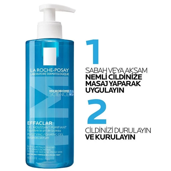 La Roche Posay Effaclar Jel Yağlı Ve Akneye Eğilimli Ciltler için Yüz Temizleme Jeli 400 ml