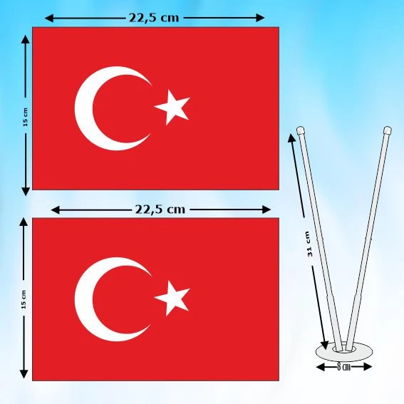 İKİLİ TÜRK BAYRAĞI - 3