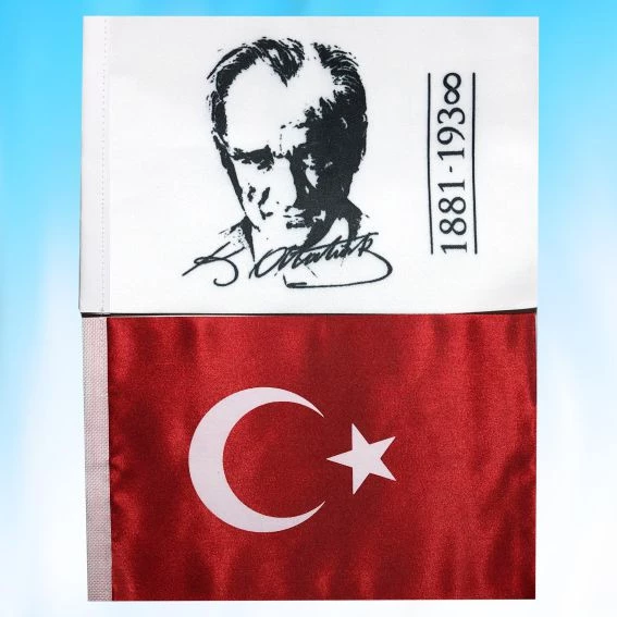 İKİLİ TÜRK BAYRAĞI ve ATATÜRK POSTERİ - 2