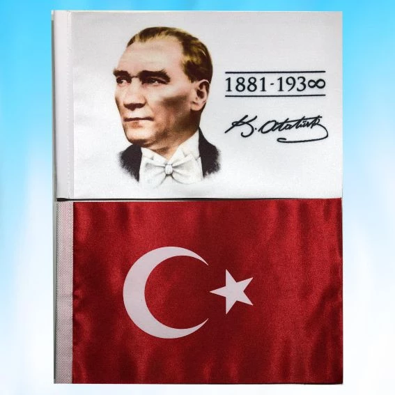 İKİLİ TÜRK BAYRAĞI ve ATATÜRK - 2