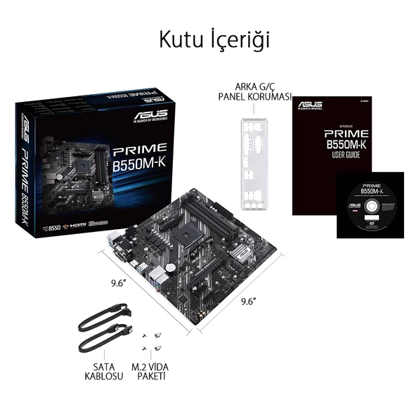 Asus Prime B550M-K DDR4 4600mhz (OC) M.2 AM4 mATX Anakart - 11