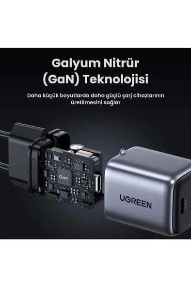Ugreen Nexode 30 W Type-C Şarj Adaptörü - 4