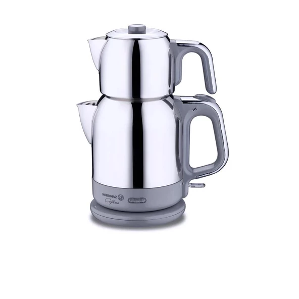 Korkmaz Çaytema Dayanıklı  Elektrikli Çaydanlık 1.7 lt Inox Gri Renk A331-10