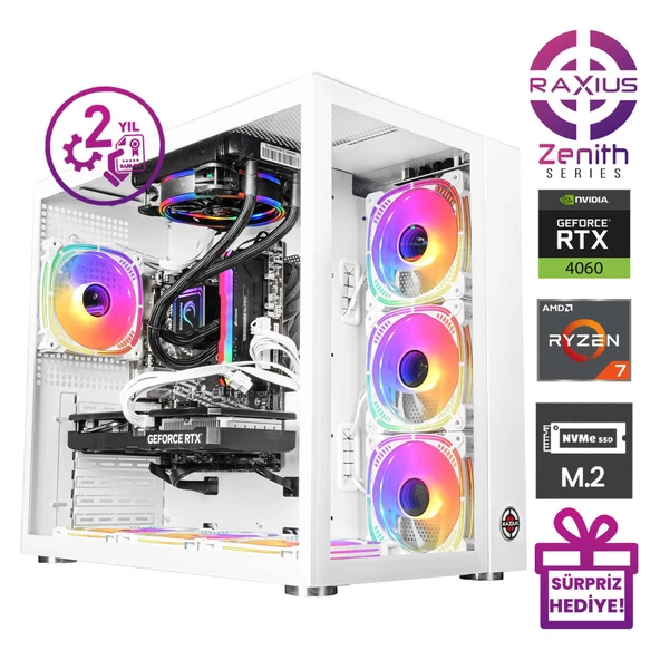 RaXius Zenith Z2 R7 4060-57X13 Ryzen7 5700X 64GB 1TBSSD RTX4060 W11P Gaming Masaüstü Bilgisayar - 2