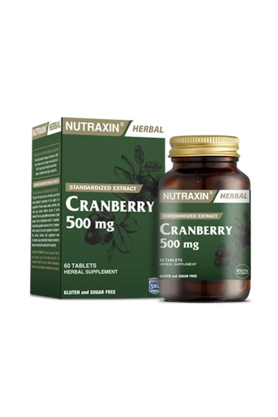 Nutraxin Cranberry 500 Mg 60 Tablet ürün görseli 1