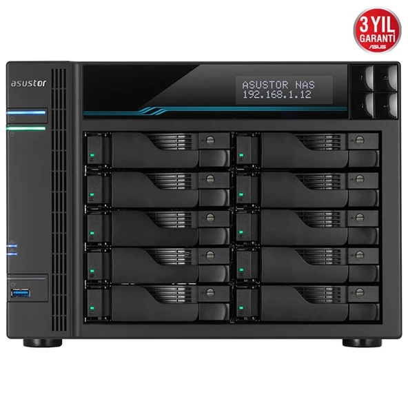 ASUSTOR AS6510T-64GB ATOM C3538 64GB RAM-10-diskli Nas Server (Disksiz) - 2