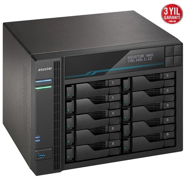 ASUSTOR AS6510T-64GB ATOM C3538 64GB RAM-10-diskli Nas Server (Disksiz) - 6