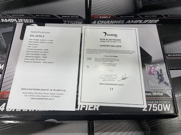 DIAMOND DA-2450.4 4X50RMS 2750W 4KANALLI OTO ANFİ - 4