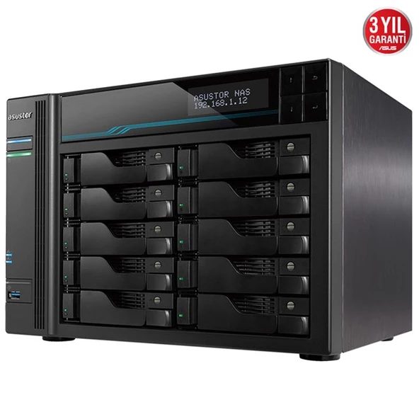 ASUSTOR AS6510T-64GB ATOM C3538 64GB RAM-10-diskli Nas Server (Disksiz) - 3