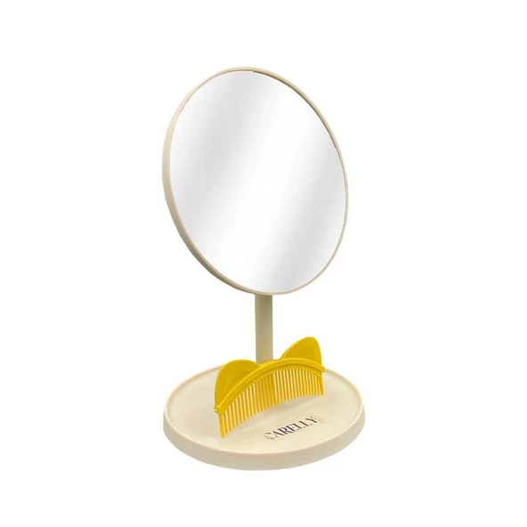 Carelly CR-0879 Ayaklı Masa Aynası + Tarak-Krem - 2