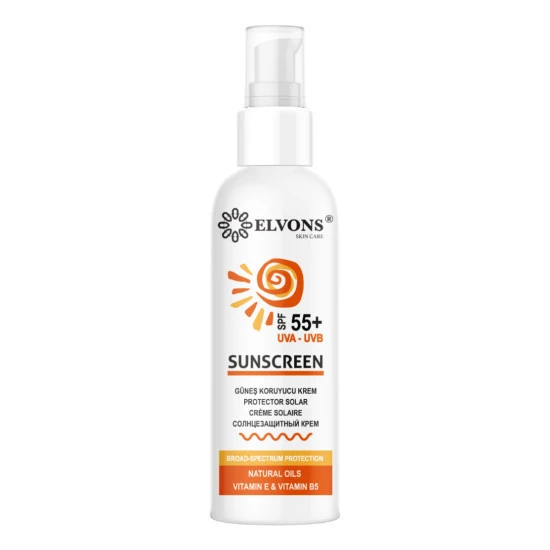 Elvons Güneş Koruyucu Krem Sprey SPF 55+ Tüm Ciltler İçin 125 ml